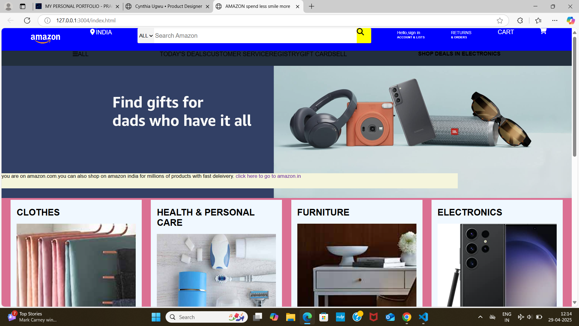 E-commerce Landing Page Screenshot